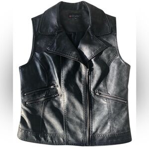 BodyC Coated Denim Leather Look Vest Women’s Sz. Small